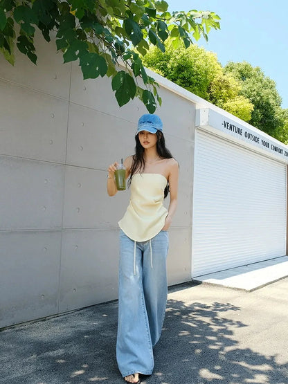 FU FRESH UP Vintage Washed Relaxed Straight Jeans