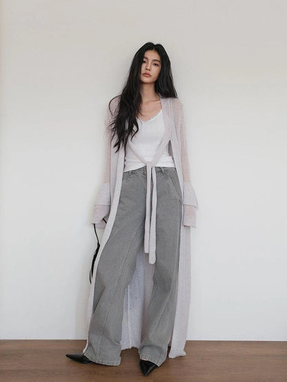 FU FRESH UP Vintage Washed Wide Leg Denim Pants