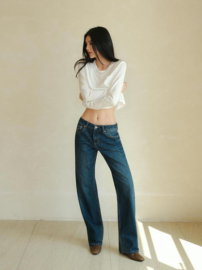 FU FRESH UP Washed Solid Pocket Low Waist Slim Fit Women&