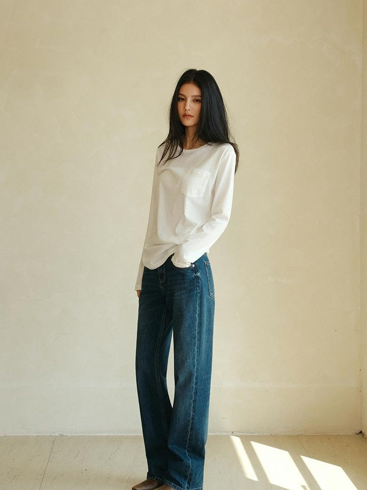 FU FRESH UP Washed Solid Pocket Low Waist Slim Fit Women&