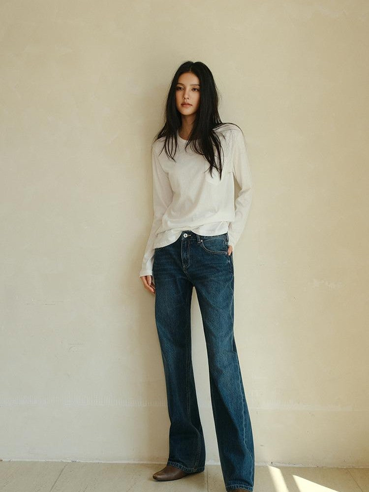 FU FRESH UP Washed Solid Pocket Low Waist Slim Fit Women&