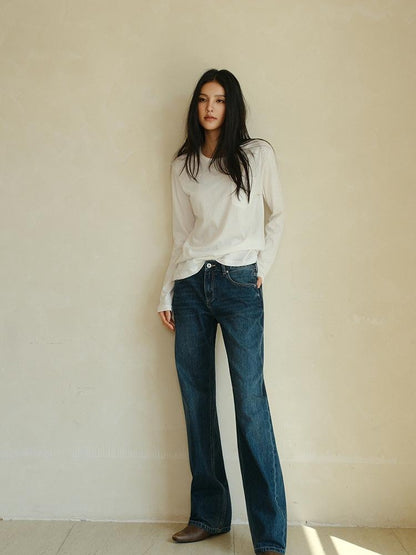 FU FRESH UP Washed Solid Pocket Low Waist Slim Fit Women&