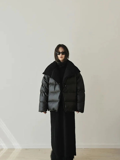 FU FRESH UP Waterproof Quilted Lamb Collar Puffer Jacket
