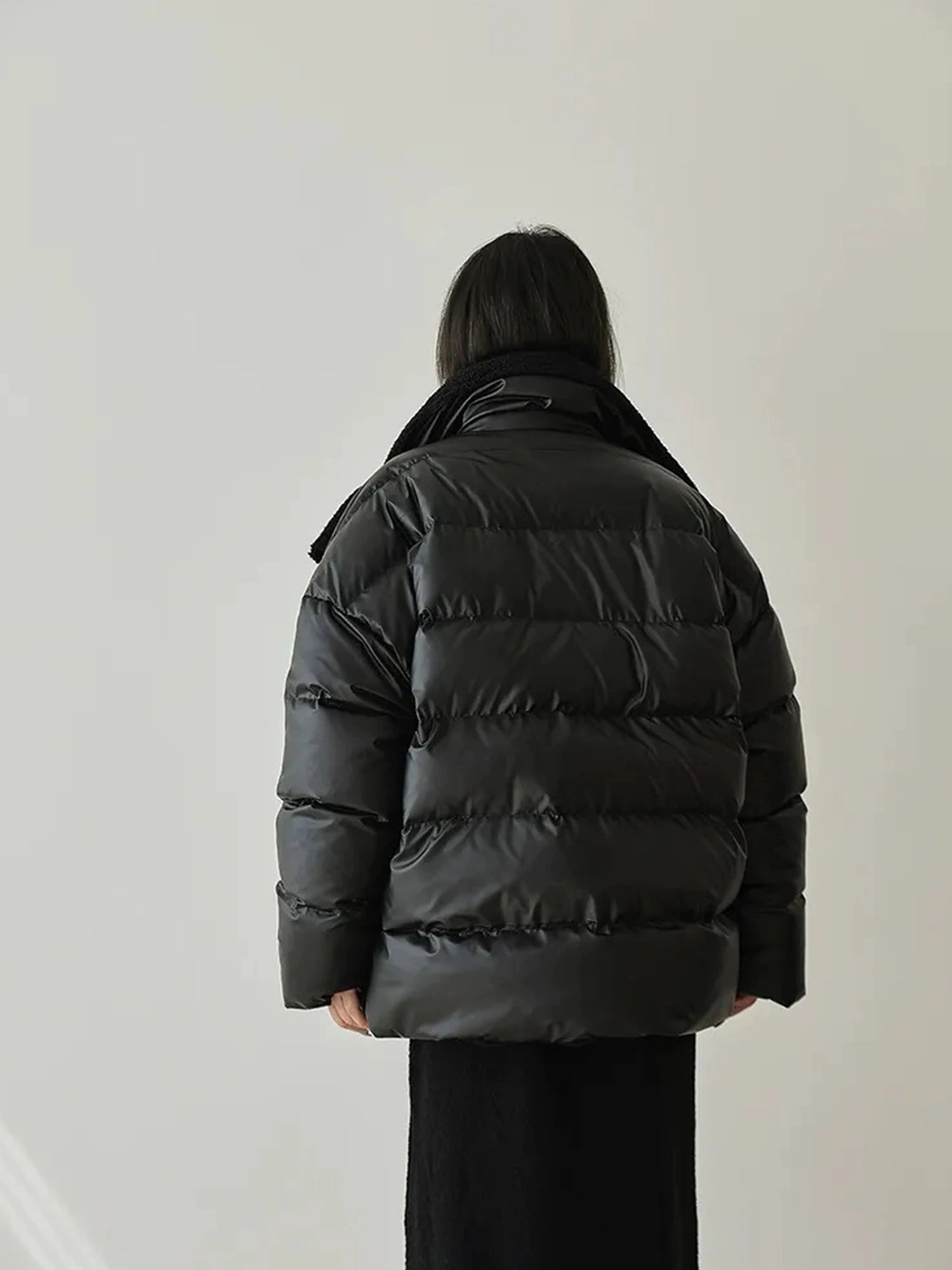 FU FRESH UP Waterproof Quilted Lamb Collar Puffer Jacket
