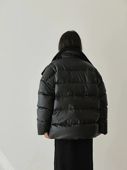 FU FRESH UP Waterproof Quilted Lamb Collar Puffer Jacket