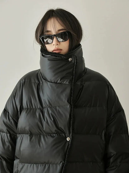 FU FRESH UP Waterproof Quilted Lamb Collar Puffer Jacket