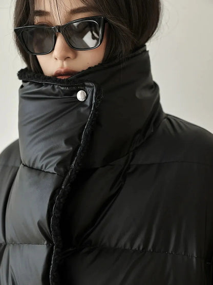 FU FRESH UP Waterproof Quilted Lamb Collar Puffer Jacket