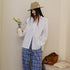 FU_FRESH_UP_White_Pleated_Button_Collar_Loose_Long_Sleeve_Women&