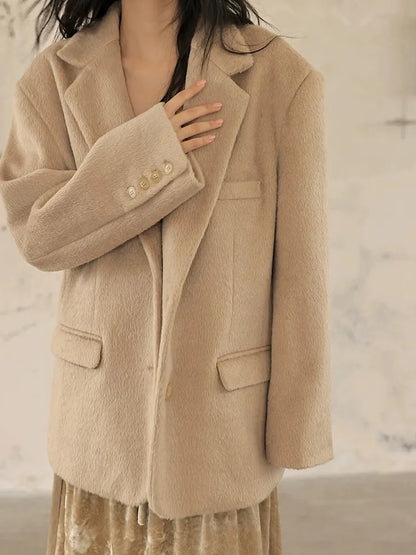 FU FRESH UP Wool Blend Short Tweed Blazer