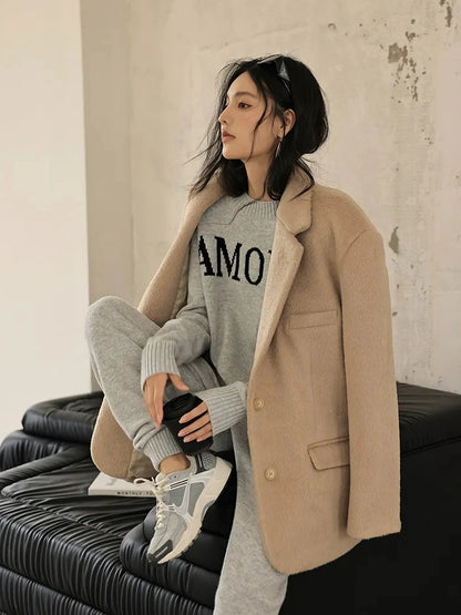 FU FRESH UP Wool Blend Short Tweed Blazer