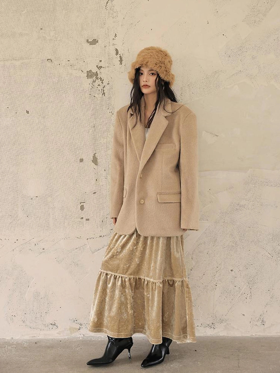 FU FRESH UP Wool Blend Short Tweed Blazer