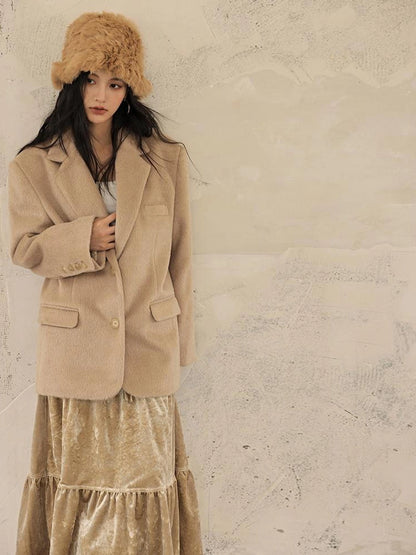 FU FRESH UP Wool Blend Short Tweed Blazer