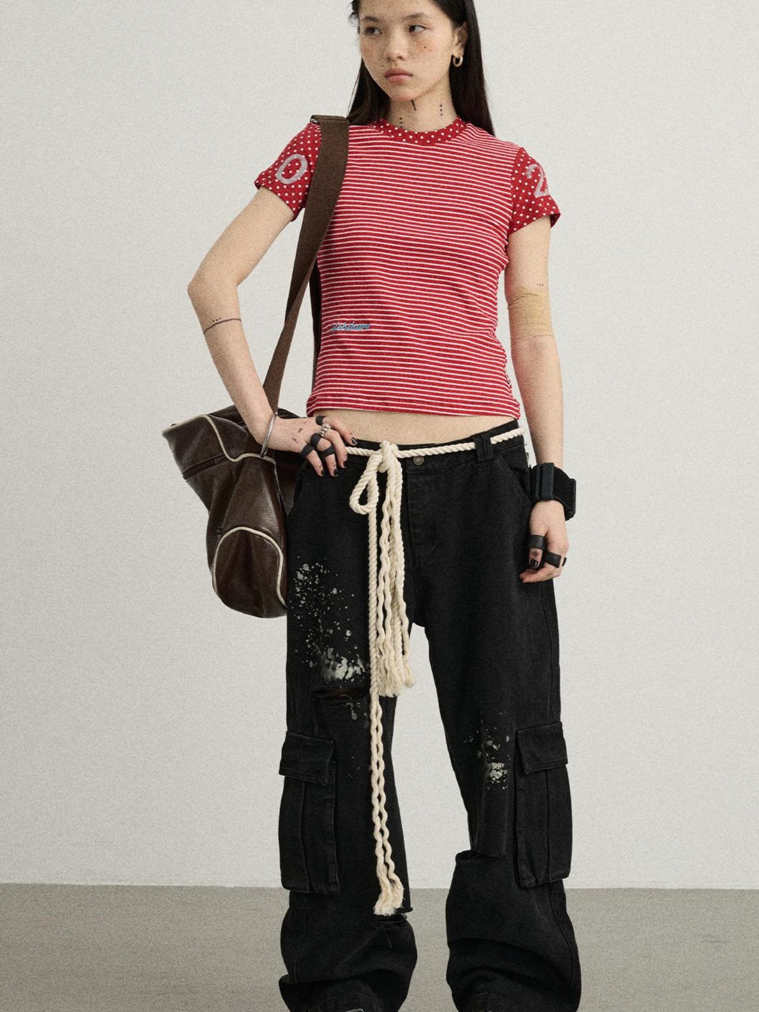 Achihara Faded Washed Denim Pants For Men