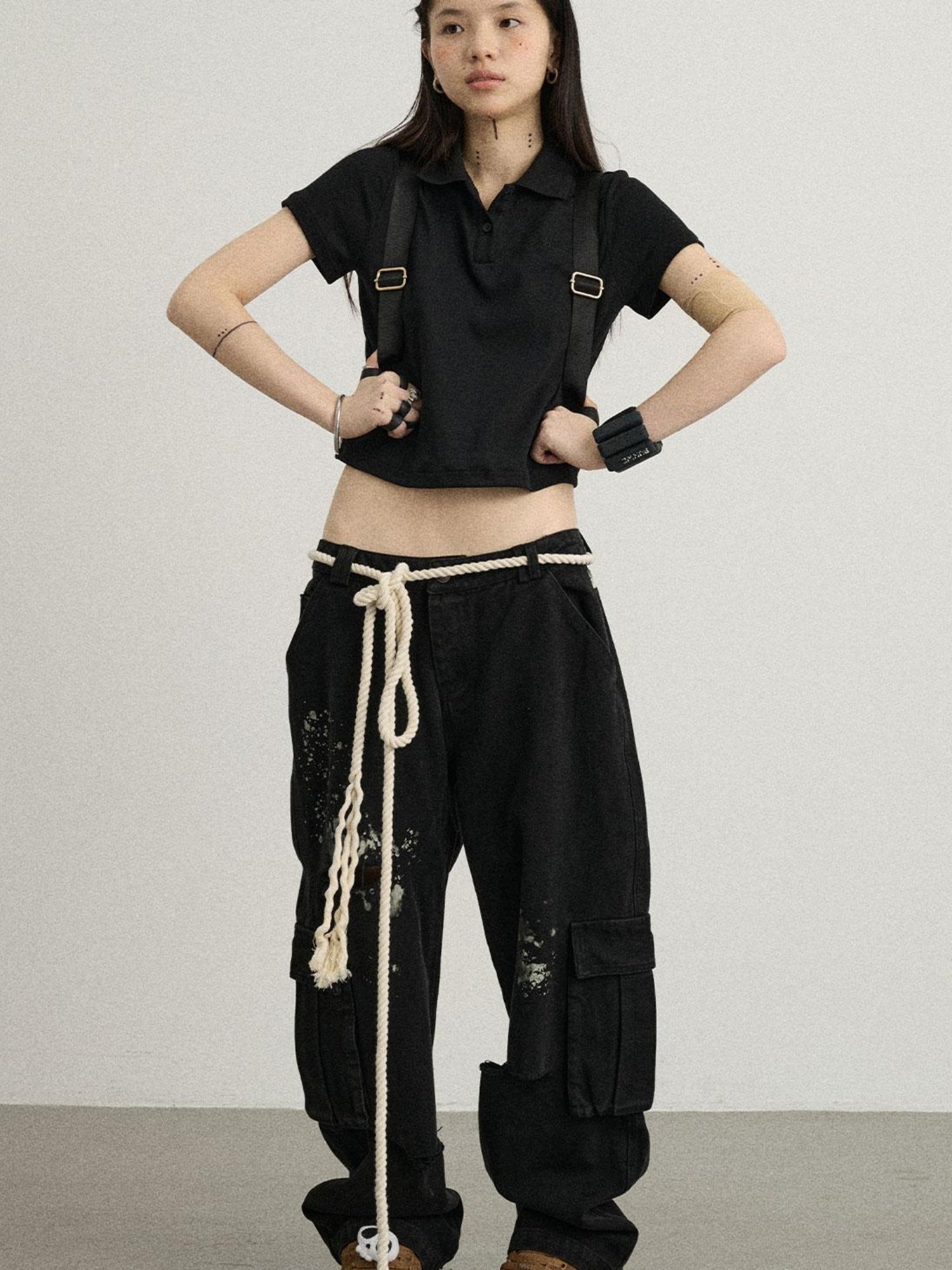 Achihara Faded Washed Denim Pants For Men