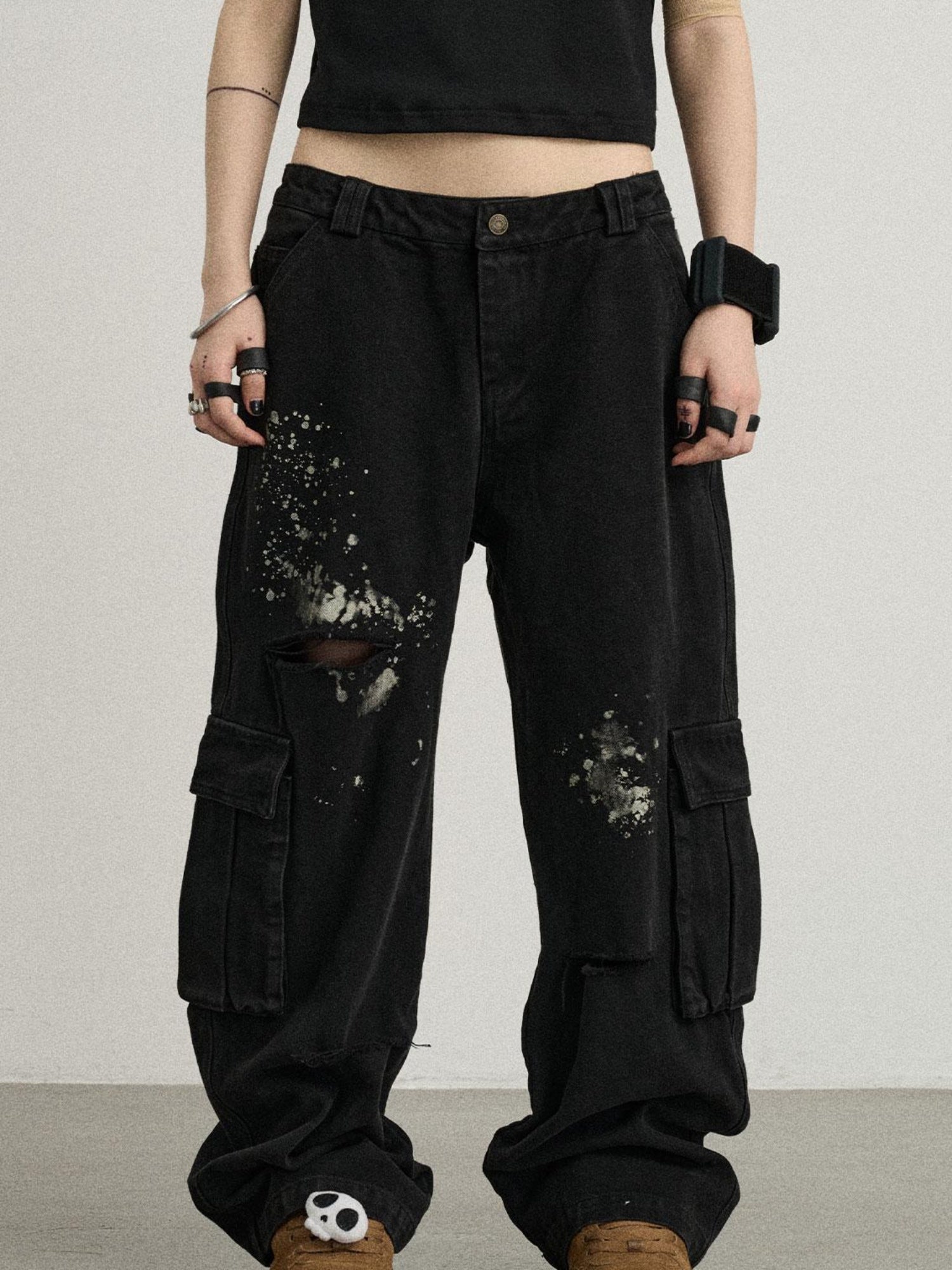 Achihara Faded Washed Denim Pants For Men
