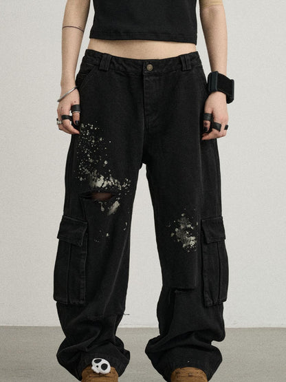 Achihara Faded Washed Denim Pants For Men