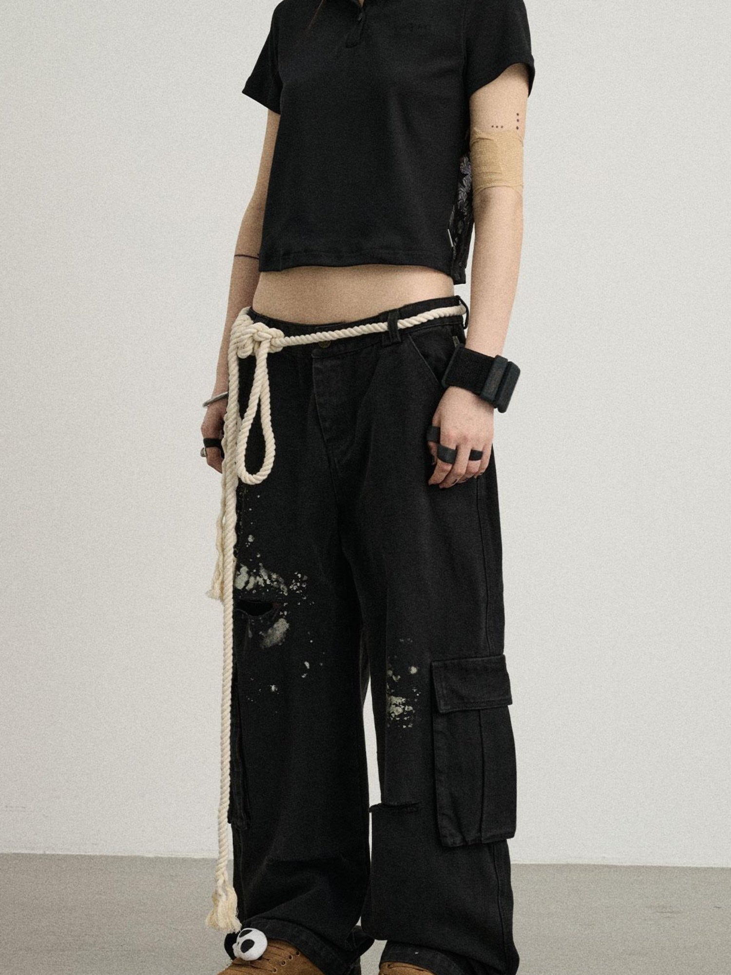 Achihara Faded Washed Denim Pants For Men