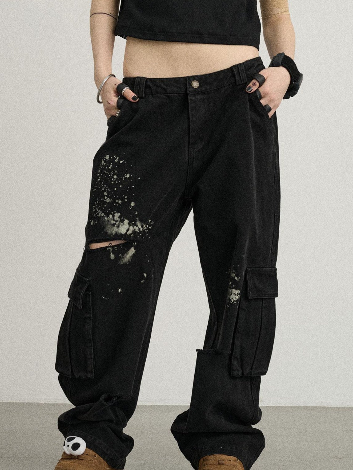 Achihara Faded Washed Denim Pants For Men