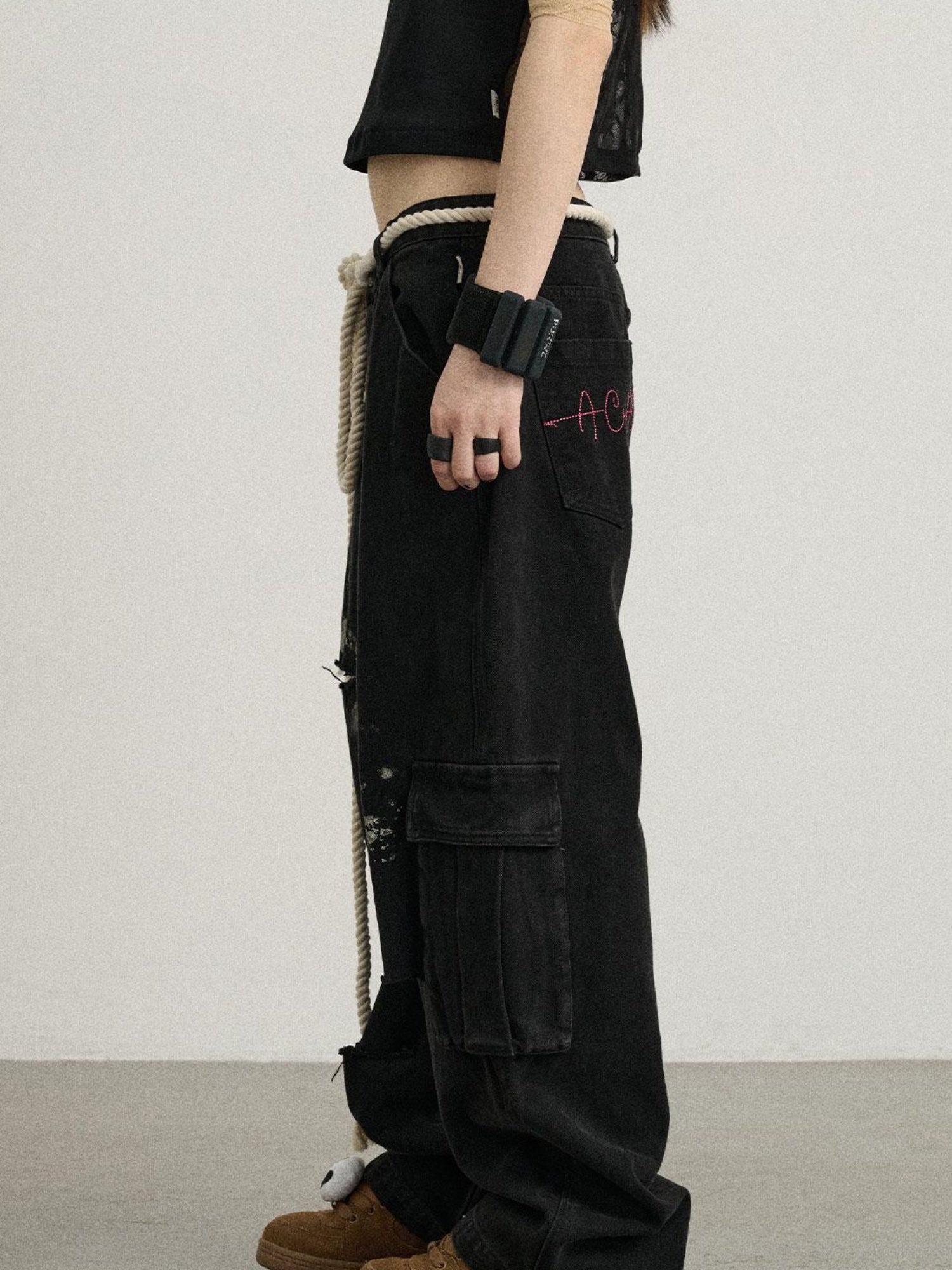 Achihara Faded Washed Denim Pants For Men