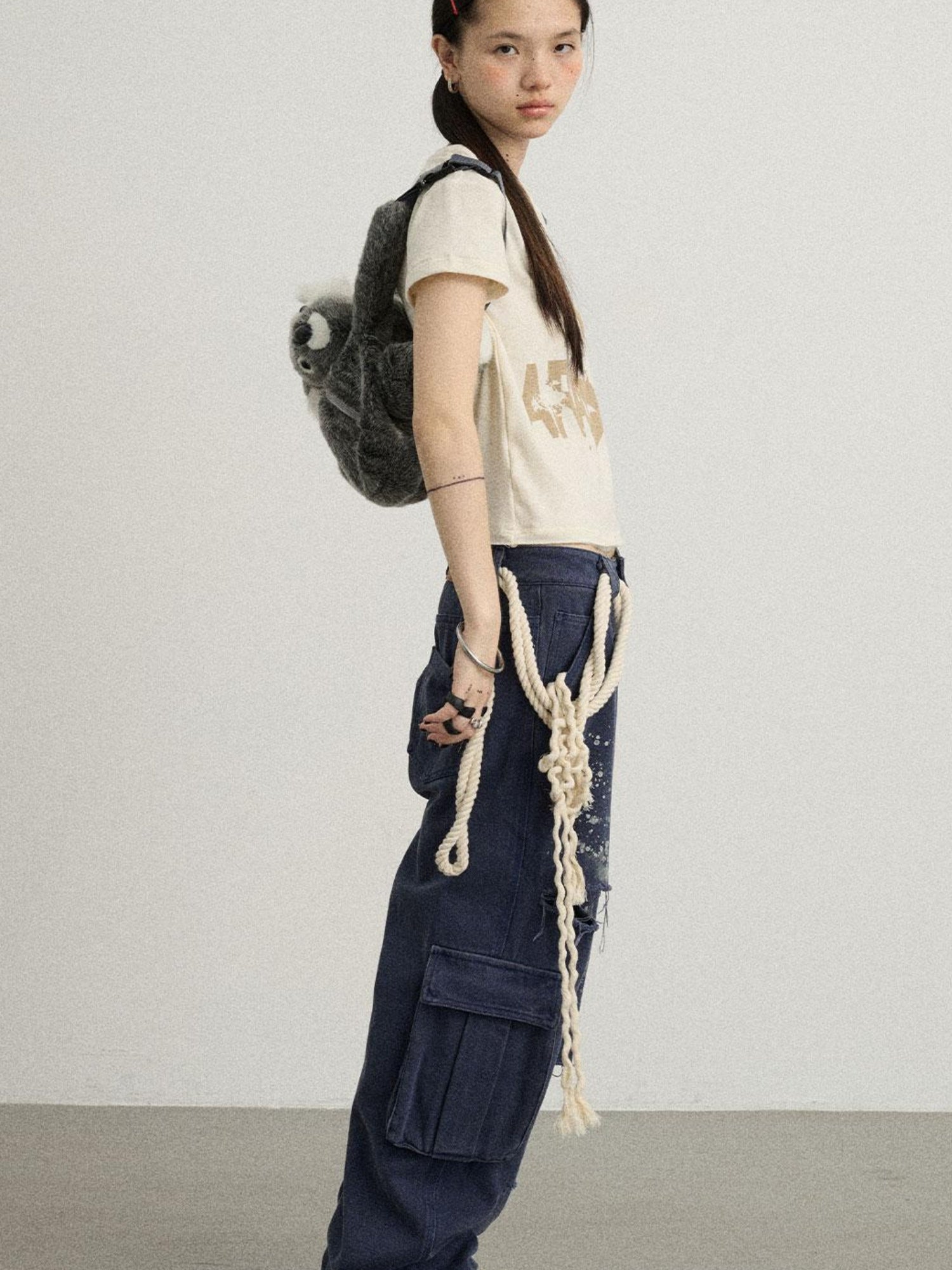 Achihara Faded Washed Denim Pants For Men