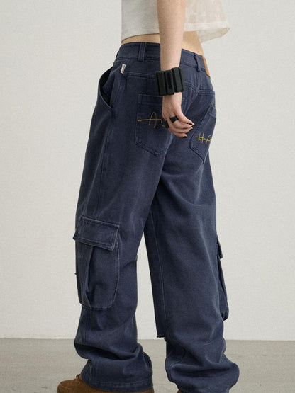Achihara Faded Washed Denim Pants For Men