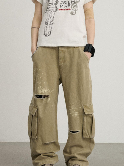 Achihara Faded Washed Denim Pants For Men