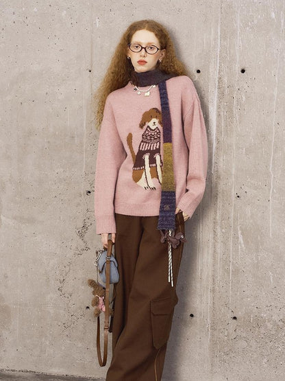 DIDDI MODA Fair Isle Dog Sweater Knit Pullover