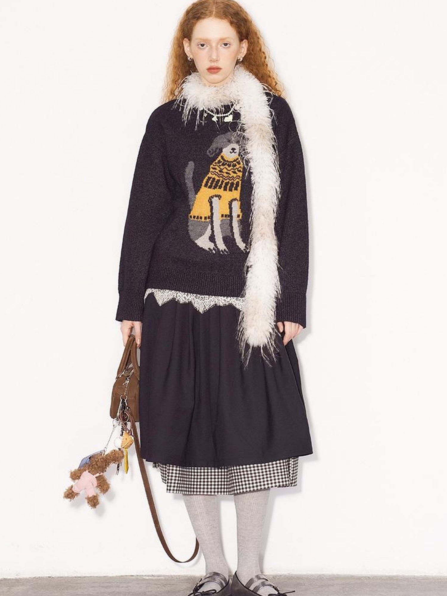 DIDDI MODA Fair Isle Dog Sweater Knit Pullover