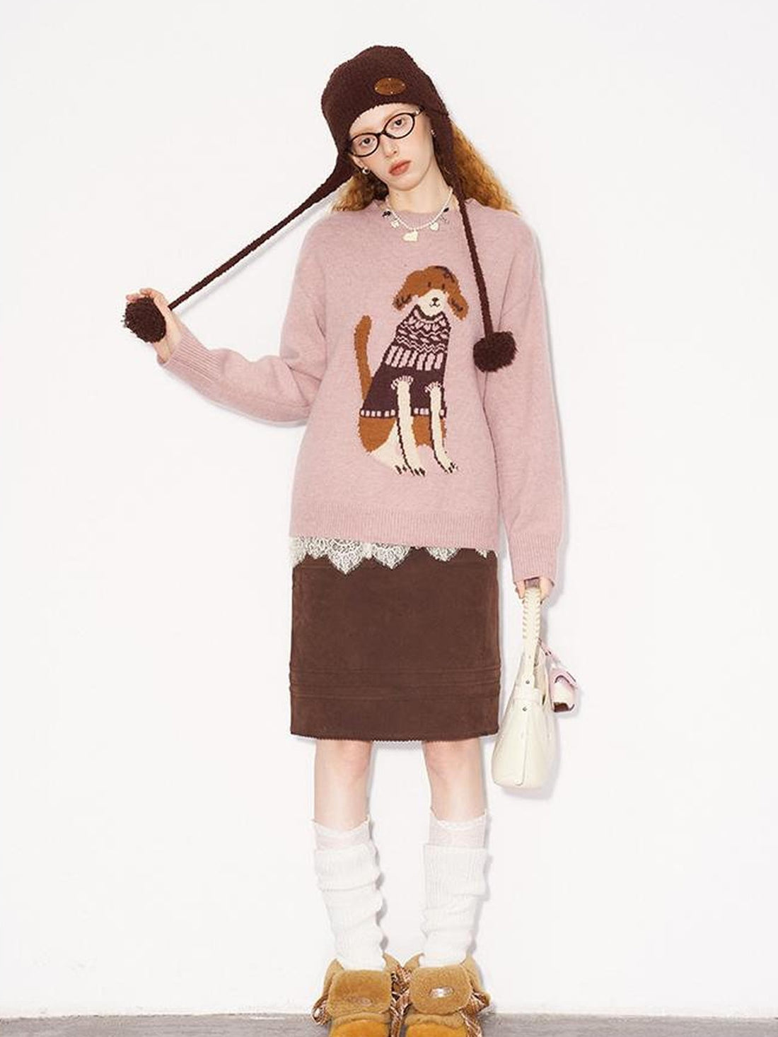 DIDDI MODA Fair Isle Dog Sweater Knit Pullover