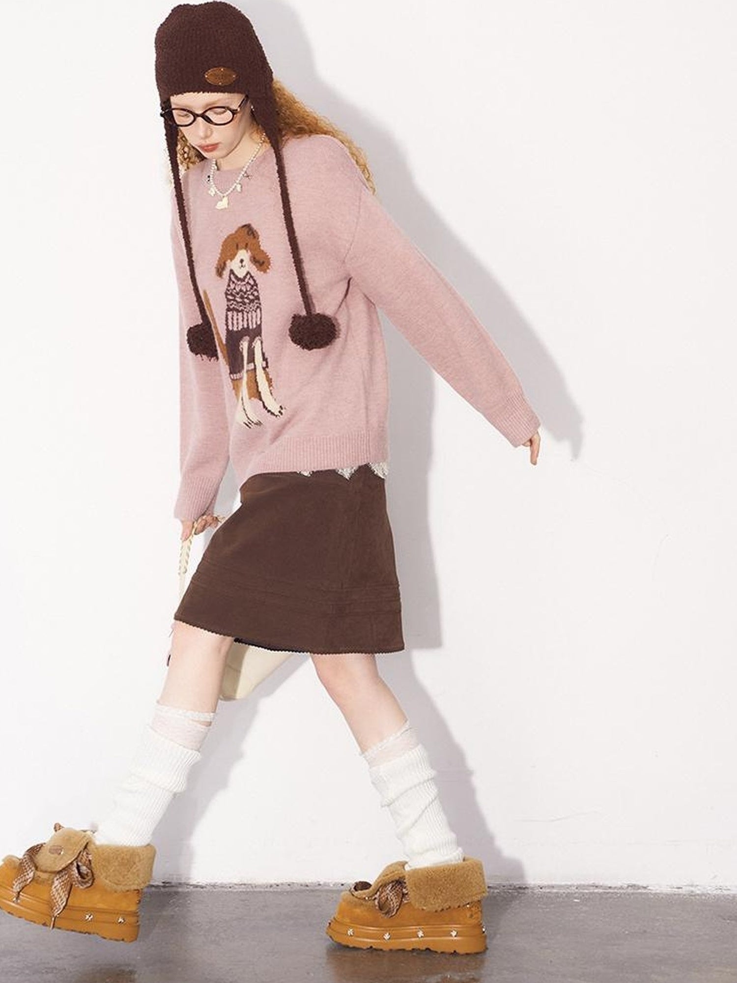 DIDDI MODA Fair Isle Dog Sweater Knit Pullover