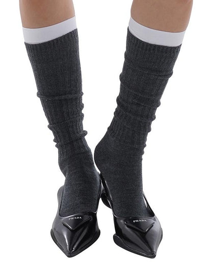 Fall Gray Wool Layering Socks