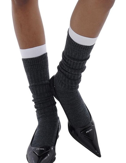 Fall Gray Wool Layering Socks