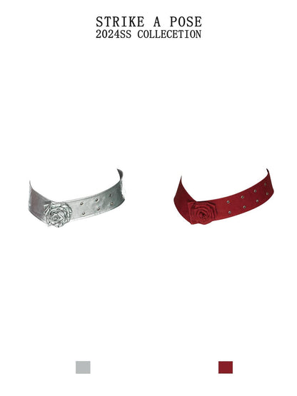STRIKE A POSE Fashionable Pu Leather Flower Belt For Stylish Women Belts