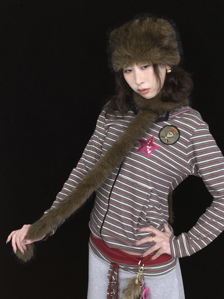 Faux Fur Scarf Belt Multi-Way Long Winter Wrap Accessory