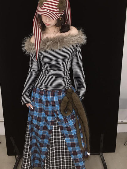 Faux Fur Scarf Belt Multi-Way Long Winter Wrap Accessory