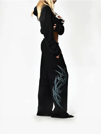 FayChui  Acid Star Print Street Sweatpants