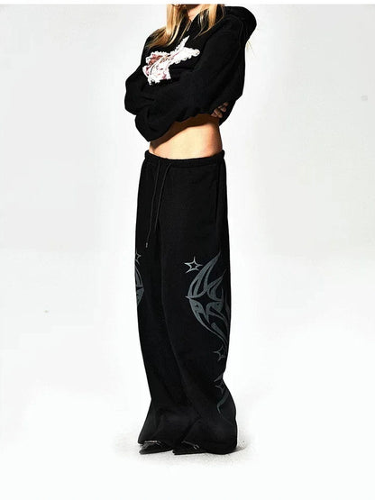 FayChui  Acid Star Print Street Sweatpants