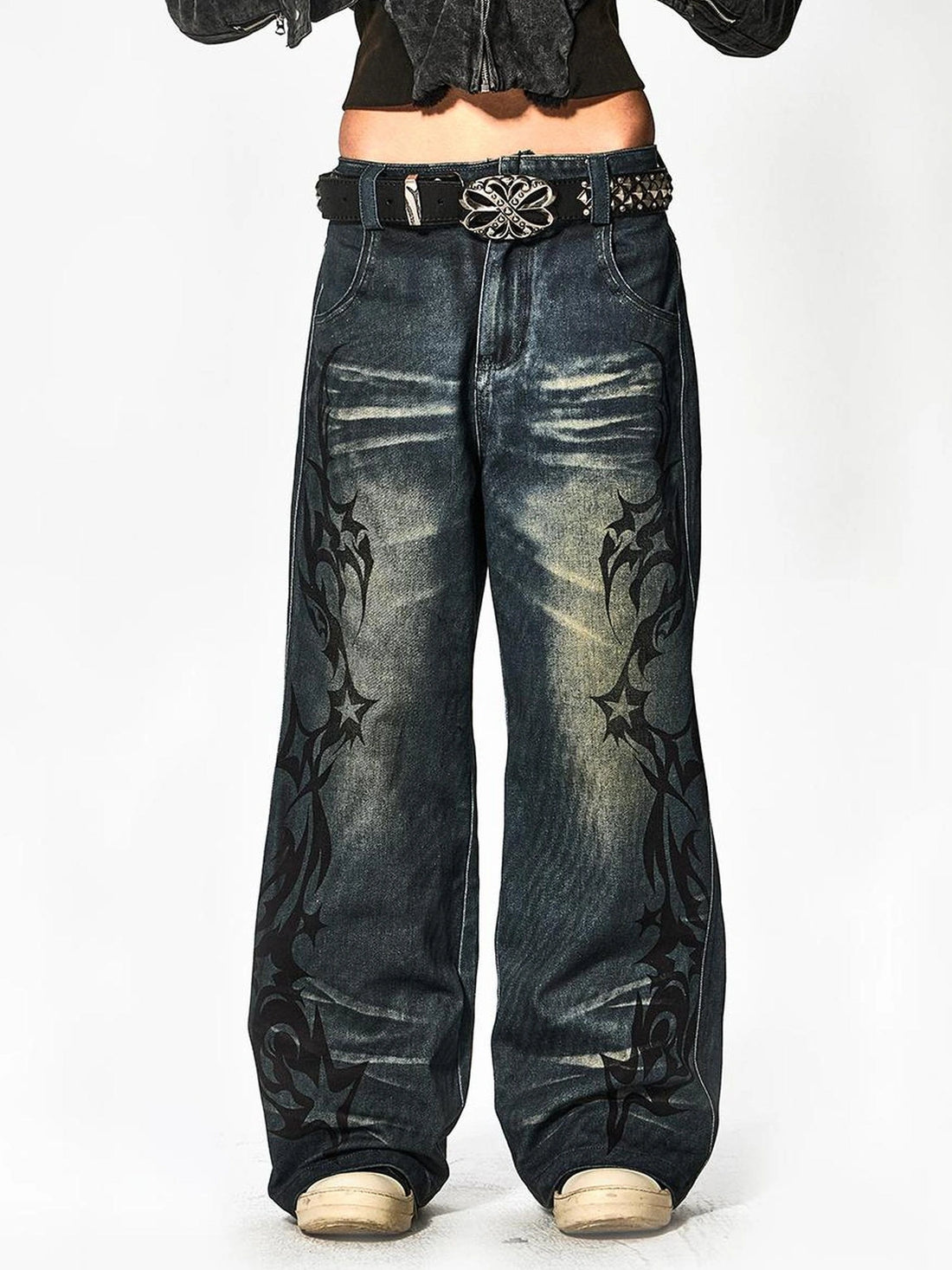 FayChui  Acid Star Ripped Vintage Jeans