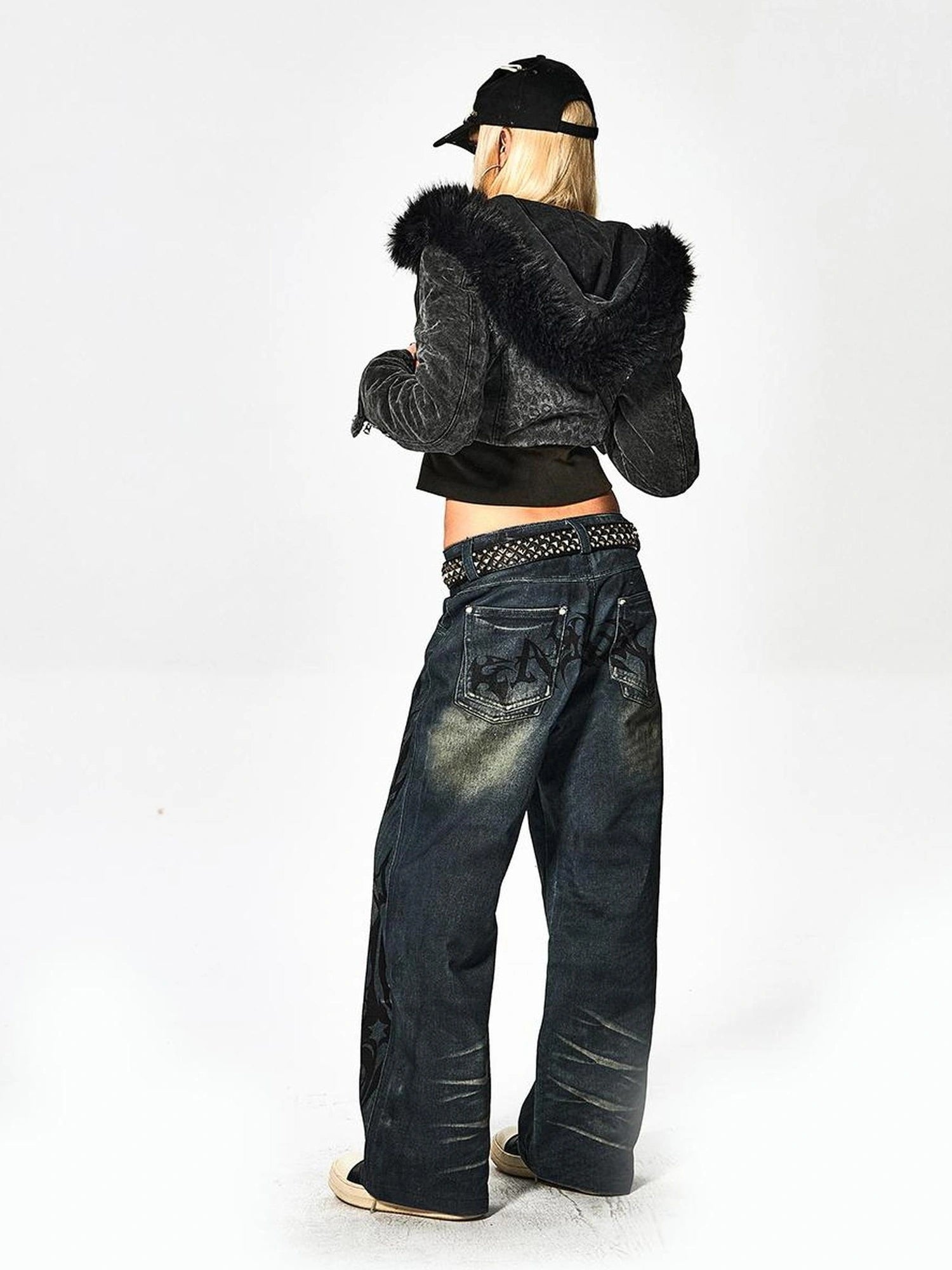 FayChui  Acid Star Ripped Vintage Jeans