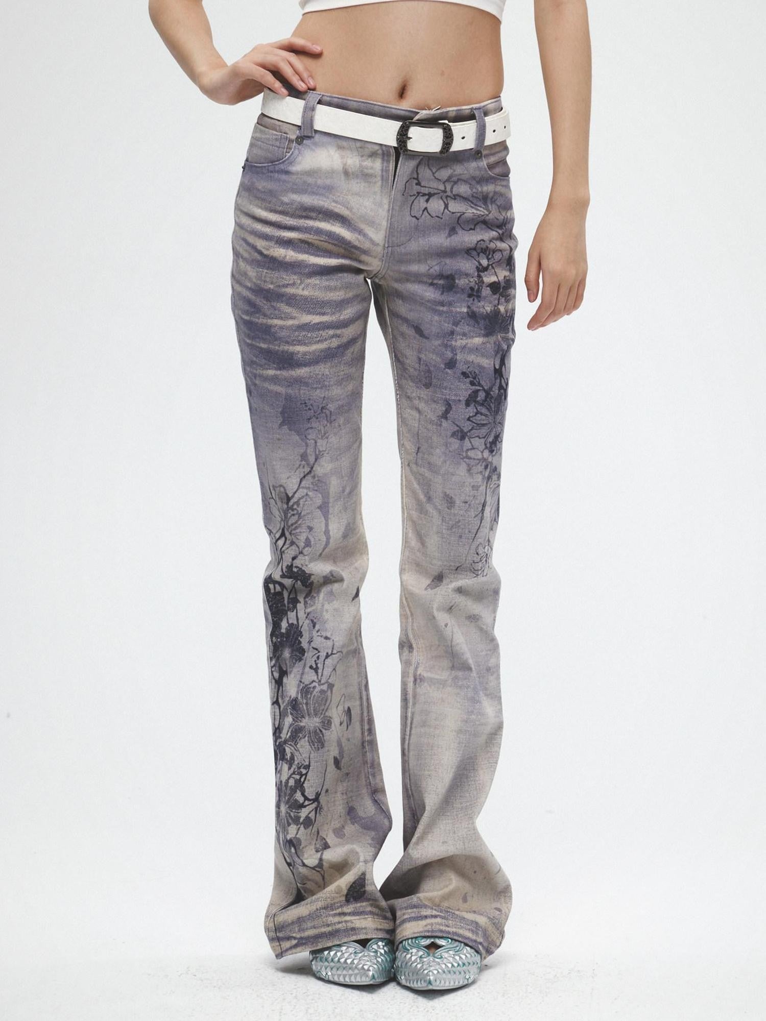FayChui All Over Ink Wash Print Asymmetric Slimming Women&