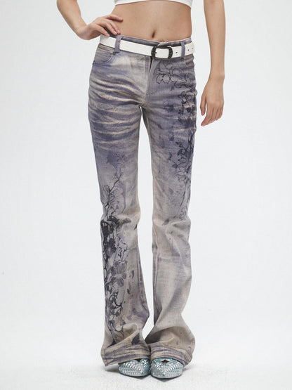 FayChui All Over Ink Wash Print Asymmetric Slimming Women&