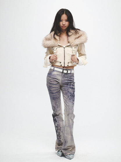 FayChui All Over Ink Wash Print Asymmetric Slimming Women&