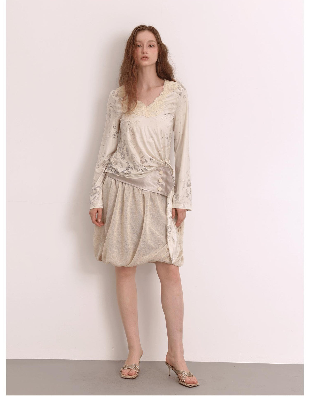 FayChui Asymmetric Canvas Texture Linen Blend Women&