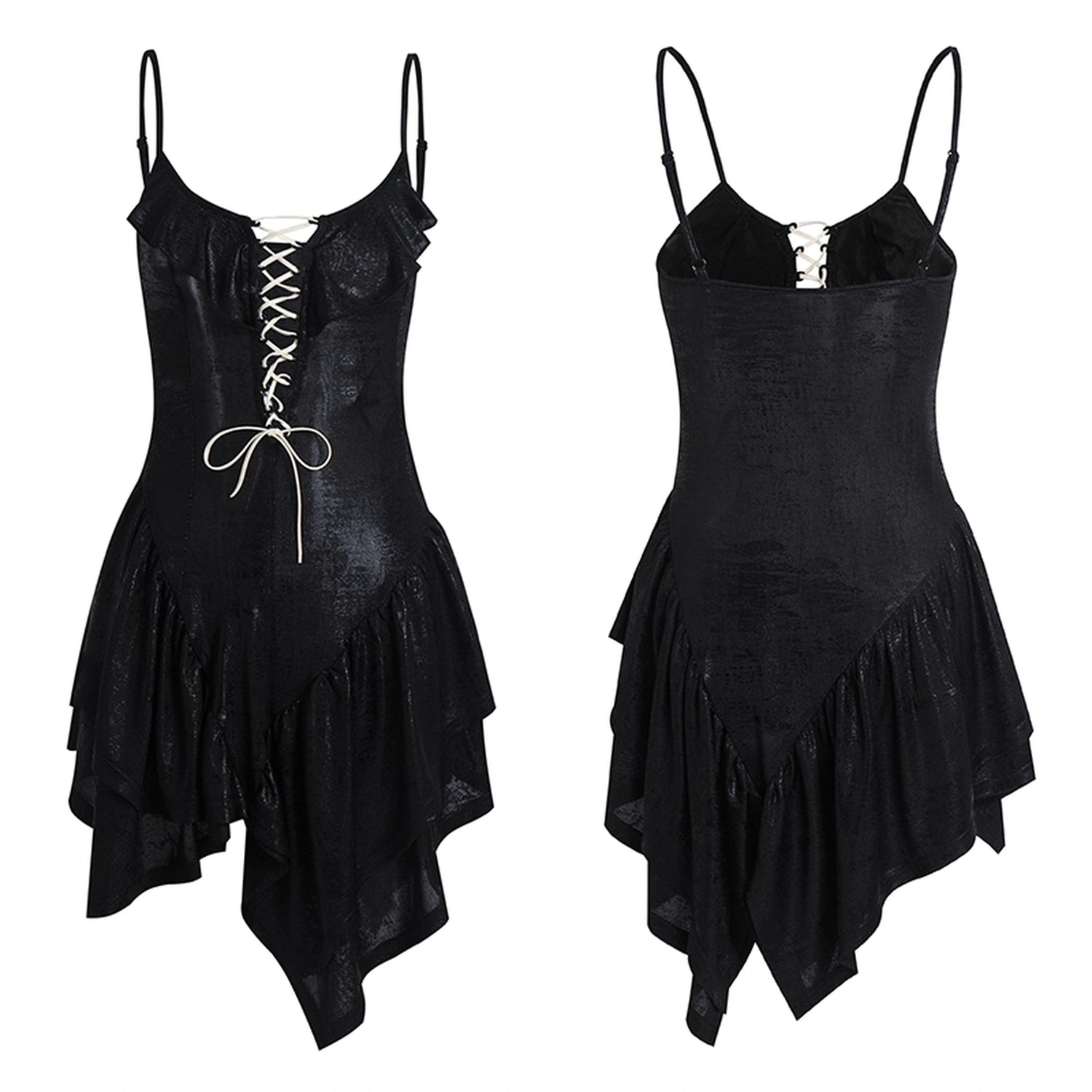 FayChui_Asymmetric_Lace_Up_Ruffle_Hem_Slip_Dress_MISSTT