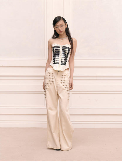 FayChui Baroque Rope Knot Fishbone Zipper Women&