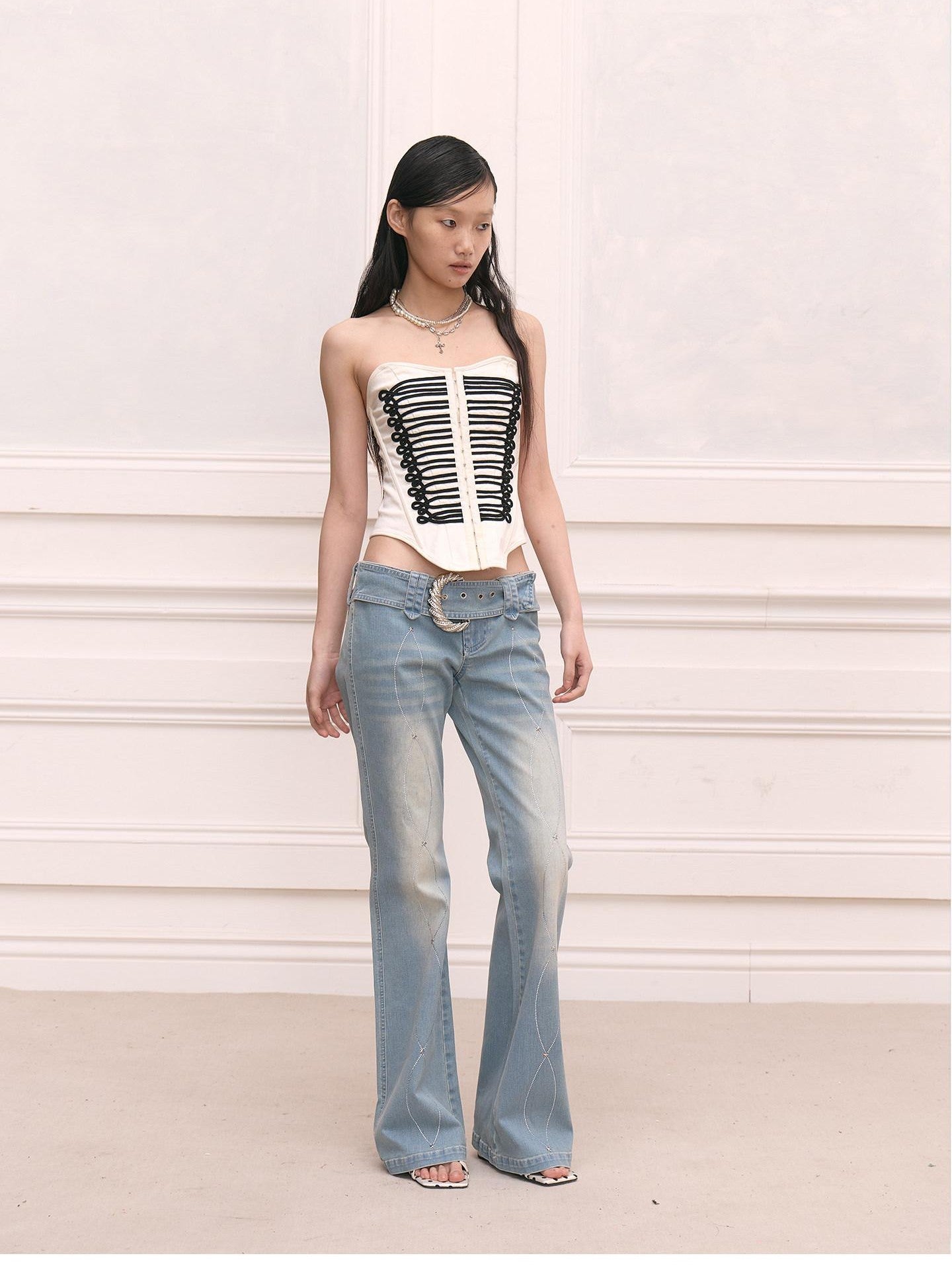 FayChui Baroque Rope Knot Fishbone Zipper Women&