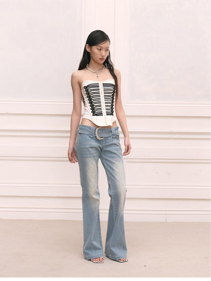 FayChui Baroque Rope Knot Fishbone Zipper Women&