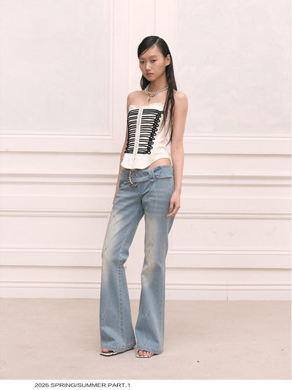 FayChui Baroque Rope Knot Fishbone Zipper Women&