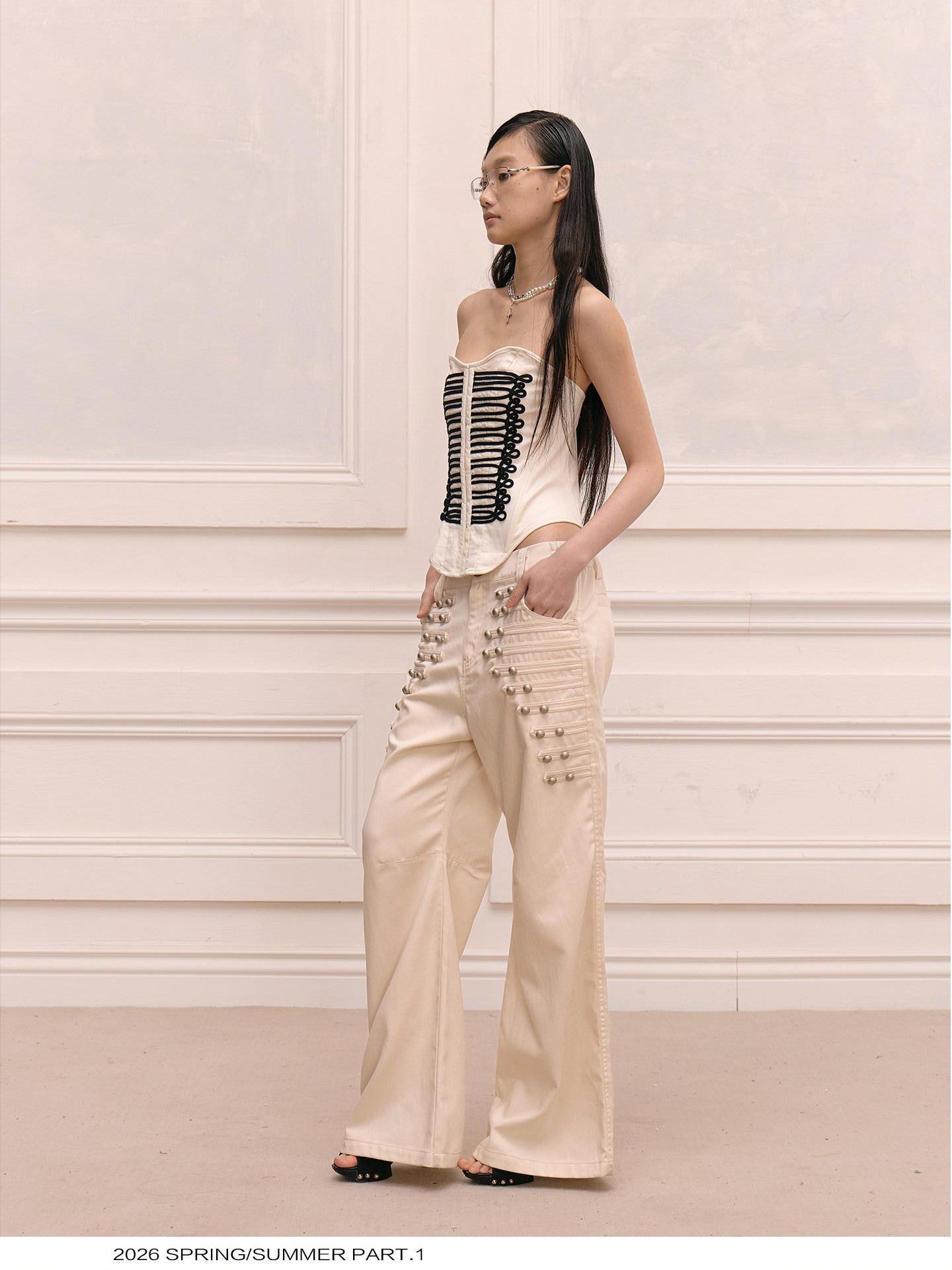 FayChui Baroque Rope Knot Fishbone Zipper Women&