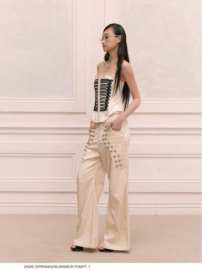 FayChui Baroque Rope Knot Fishbone Zipper Women&